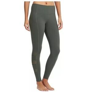 Athleta Leggings Womens Mesh Criss Cross Tight Jasper Green XL